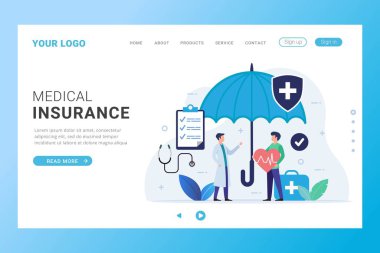 Sağlık sigortası iniş sayfası şablonu