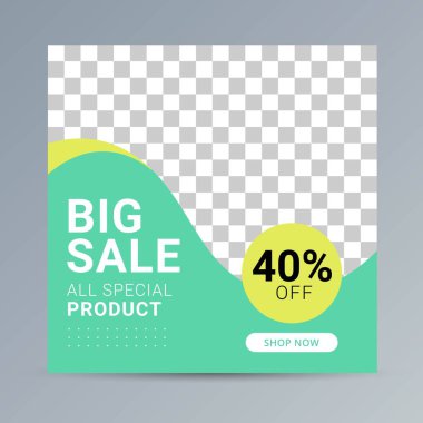 Sosyal medya afişi iş dijital pazarlama için şablon reklamı