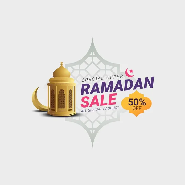 Ramadan Försäljning Banner Mall Design Bakgrund — Stock vektor