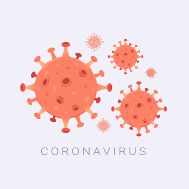 Roman Coronavirus Covid-19. Asya gribi salgını için tehlikeli koronavirüs hücresi