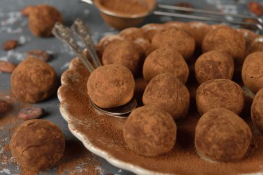 çikolata truffles yakın çekim