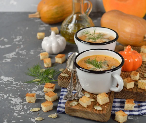 Purée de soupe de citrouille — Photo