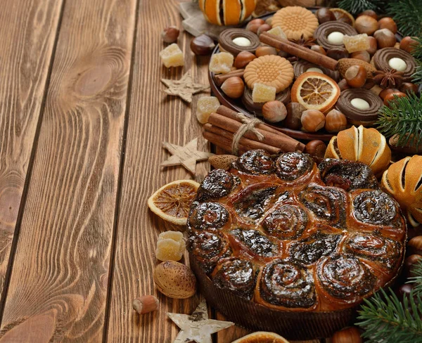 Torta di Natale con semi di papavero — Foto Stock