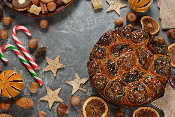 Torta di Natale con semi di papavero — Foto Stock