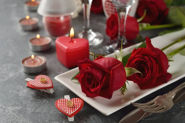 Bestick för en romantisk middag — Stockfoto