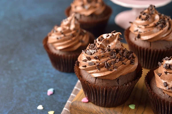 Çikolata cupcakes yakın çekim — Stok fotoğraf