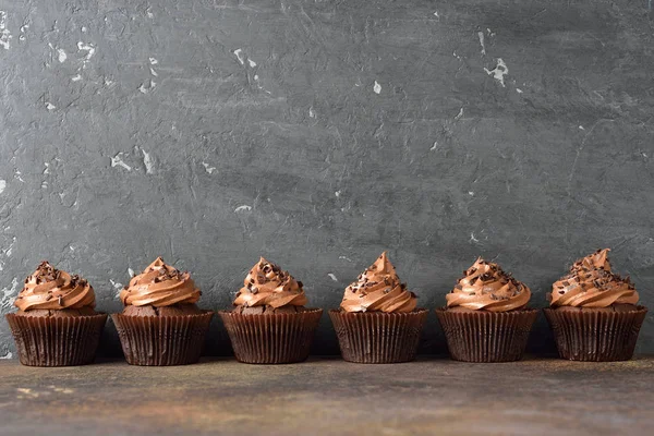 Σοκολάτα cupcakes από κοντά — Φωτογραφία Αρχείου