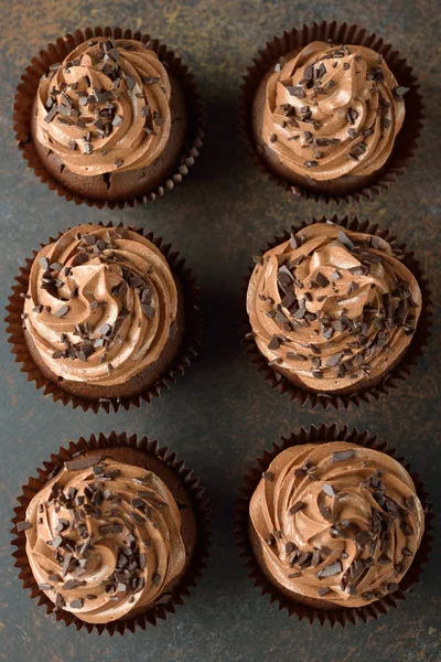 Chocolade cupcakes close-up — Stockfoto