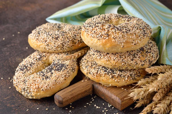 Bagels met sesamzaadjes — Stockfoto