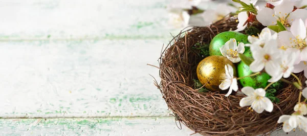 Húsvéti tojás egy fészekben — Stock Fotó