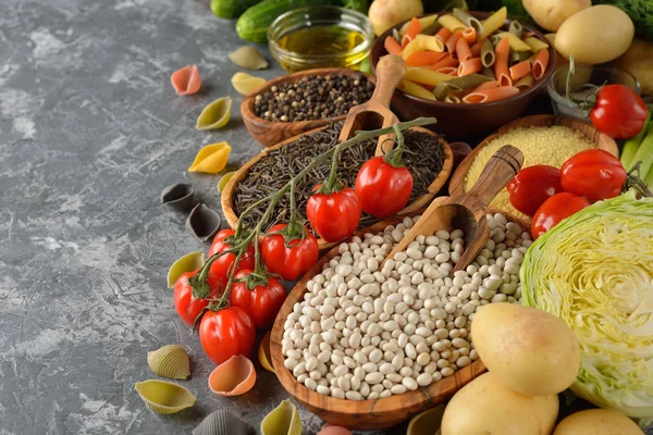 Rohstoffe für die vegetarische Küche — Stockfoto