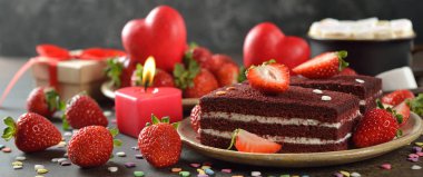 Sevgililer günü için tatlı romantik tatlı