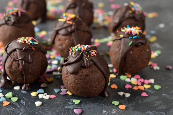 Gâteaux au chocolat en gros plan — Photo