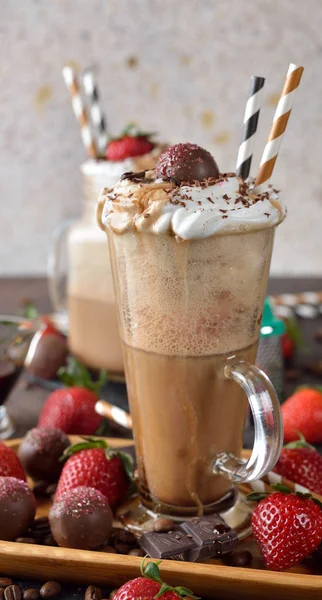 Koude cocktail van koffie met chocolade — Stockfoto