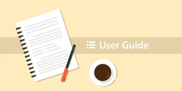 Un manual de guía del usuario en la parte superior del escritorio — Archivo Imágenes Vectoriales