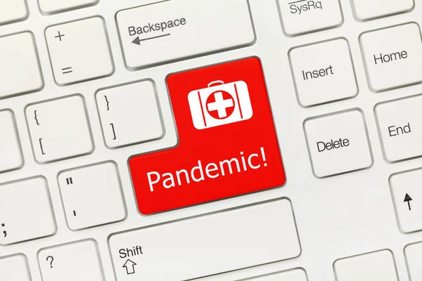 키보드에 Pandemic Red Key — 스톡 사진