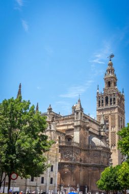 Sevilla, İspanya, Avrupa'nın Katedrali ile Giralda çan kulesi