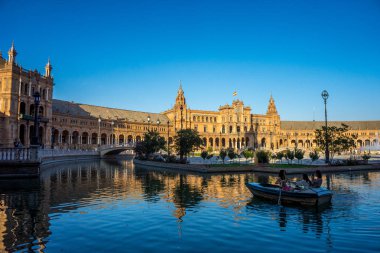 plaza de espana Seville, İspanya, Avrupa'nın su botu