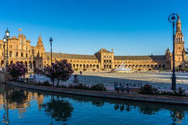 Plaza de espana Seville, İspanya, Avrupa'nın