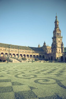 Plaza de Espana Seville, İspanya, Avrupa'nın kulede