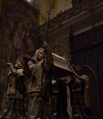 Sevilla, İspanya - 19 Haziran: Christopher columbus insid Türbesi