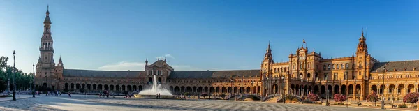 Panorama de plaza de espana en Sevilla, España, Europa — Foto de Stock