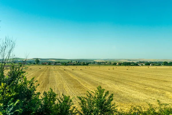 Bale of Hay em um campo nos arredores de Córdoba, Espanha, Europ — Fotografia de Stock