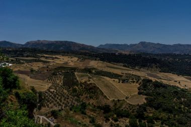 Yeşillik, dağlar, çiftlikler ve Ronda eteklerinde alanlar 