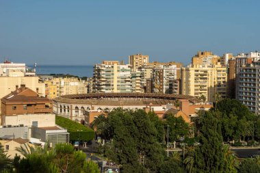 Malagueta bölgesi ve La Malagueta Bullring m havadan görünümü