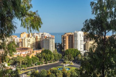 Şehir manzarası Malaga Malaga, Spai ve deniz deniz manzarası
