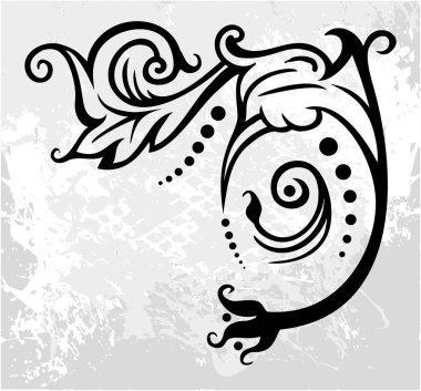 Tasarım için vintage çiçek öğeleri.