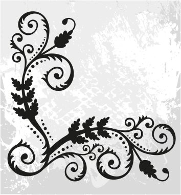 Tasarım için vintage çiçek öğeleri.