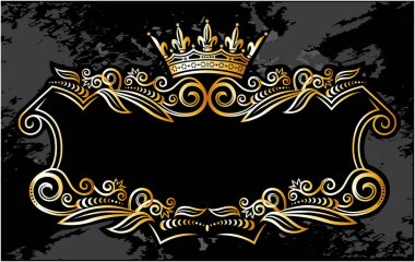 taç ile dekoratif çerçeve
