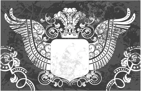 Cadre décoratif avec couronne — Image vectorielle