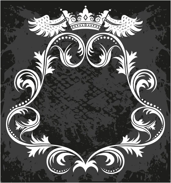 Dekorativní rám s korunou — Stockový vektor