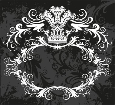 taç ile dekoratif çerçeve