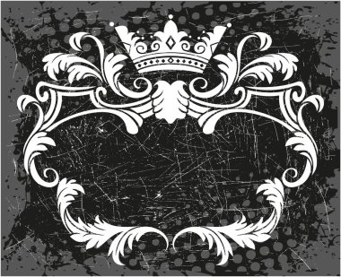 taç ile dekoratif çerçeve