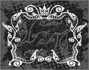 taç ile dekoratif çerçeve