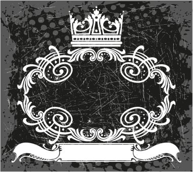 taç ile dekoratif çerçeve