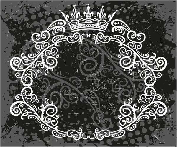 Dekorativ ram med krona — Stock vektor