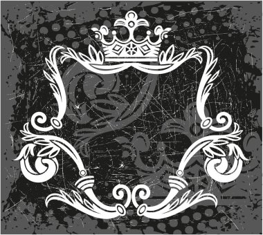 taç ile dekoratif çerçeve