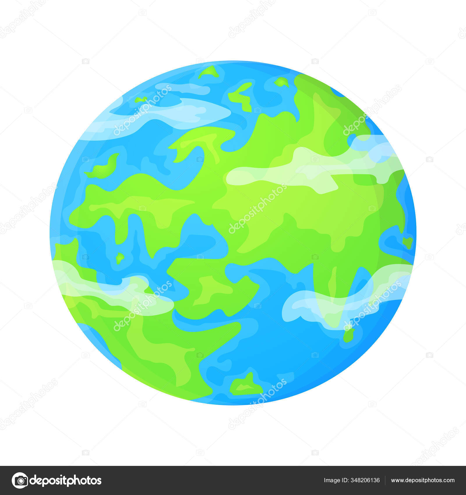 漫画のスタイルで平らな地球のテンプレート。世界環境の概念。白い背景に隔離されたかわいいベクトルイラスト. ストックベクター ©Daryanella  348206136, image size:1600x1700