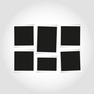Şablon izole boş vintage fotoğraf çerçeveleri ile