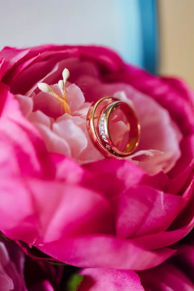 Casamento anéis dourados — Fotografia de Stock