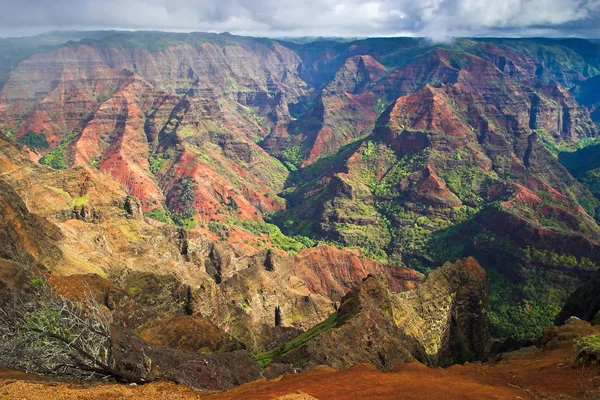 Vista aérea del cañón de Waimea, también conocido como el Gran Cañón o — Foto de Stock