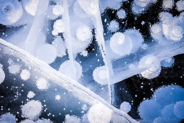 Close up of ice showing the details and texture — Stock Photo, Image