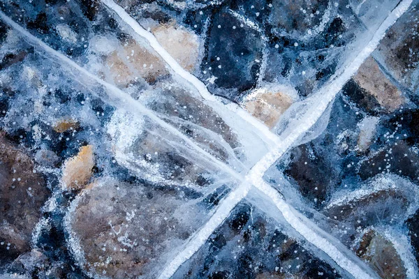 Zbliżenie lodu pokazujące szczegóły i teksturę — Zdjęcie stockowe