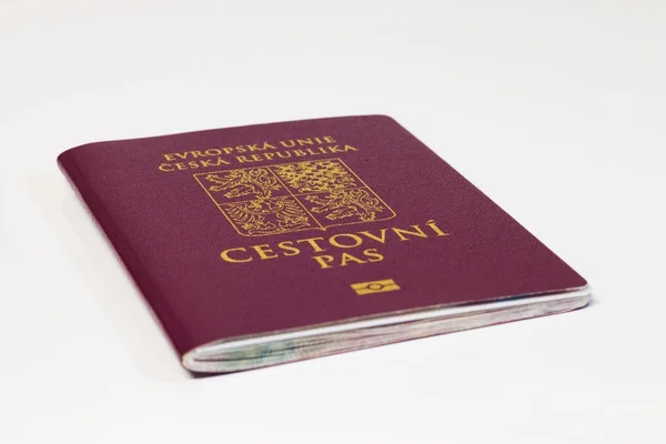 Czech passport isolated on white background — Stock Photo, Image
