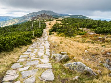 Yürüyüş parkurları Krkonose veya Giant Mountains dağ