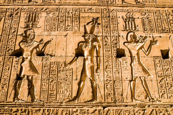 Horus, Edfu의 사원에서에서 상형 문자 — 스톡 사진